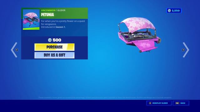 PETUNIA "GLIDER” (UNCOMMON) 500 V-BUCKS - FORTNITE SEASON 1 смотреть онлайн