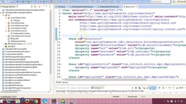 74.Calling stored procedure in Spring JDBC using SimpleJdbcCall using Annotation смотреть онлайн