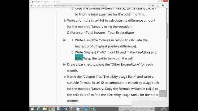 GIT Online Exam Model Paper 1 Spreadsheet English смотреть онлайн