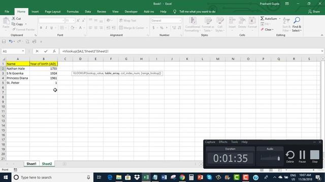 MS Excel: Merge two tables using Vlookup смотреть онлайн