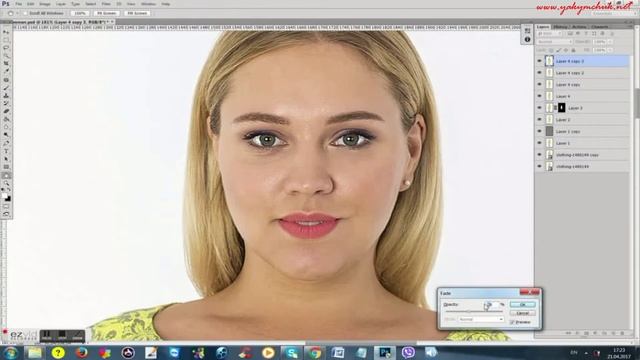 Коррекция фигуры, похудение в Фотошоп | Body correction in Photoshop: Fat to slim смотреть онлайн