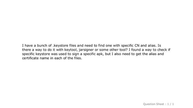 Android : How to check certificate name and alias in keystore files? смотреть онлайн