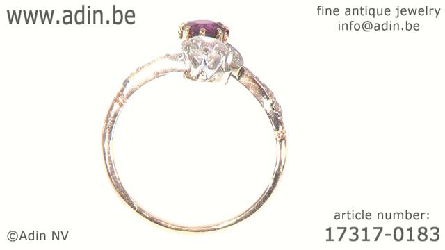 Belle Epoque antique diamond and ruby ring romantic motive toi et moi. (Adin reference: 17317-0183) смотреть онлайн