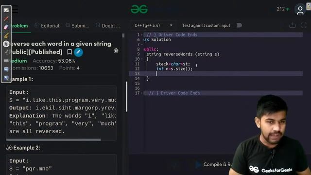 Reverse each word in a given string | Problem of the Day 14/12/21 | Siddharth Hazra смотреть онлайн