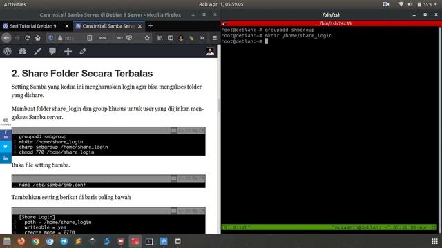 Install Samba di Debian 9 смотреть онлайн