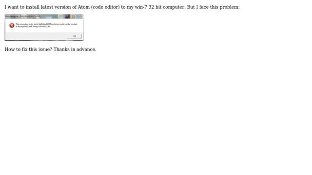 procedure entry point setdefaultdlldirectories could not be located kernel32.dll смотреть онлайн