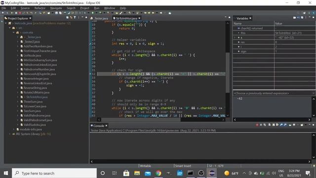 LeetCode String to Integer (atoi) | Java смотреть онлайн
