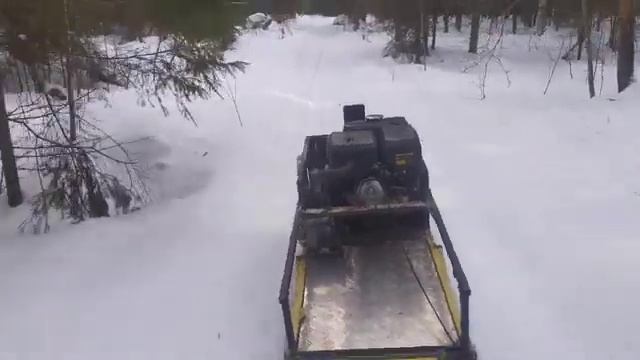 самодельный мотобуксировщик. весенняя прогулка по лесу. смотреть онлайн