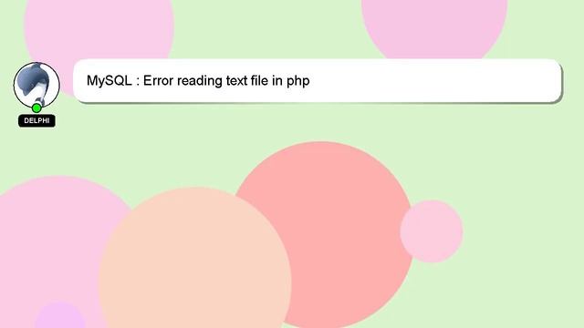 MySQL : Error reading text file in php смотреть онлайн