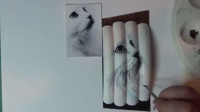 Художественная роспись ногтей (кошка).Nail art painting смотреть онлайн