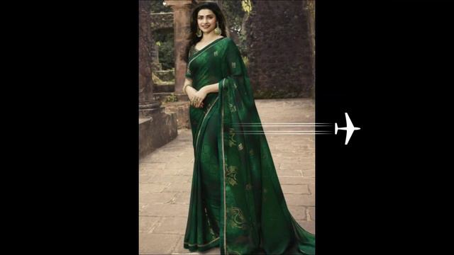 Beautiful Green Saree Collection, Latest Saree of Green Color, Bottel Green Saree collection смотреть онлайн