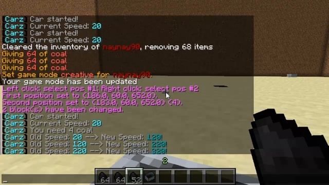 Minecraft Bukkit Plugin - Carz - Drive A Minecart Like A Car!