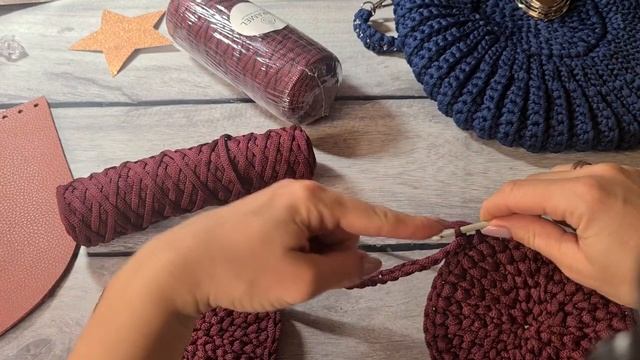 Сумка из полиэфирного шнура.  Сумка Орео.  Сумка крючком