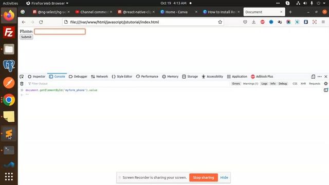 Validation for 10 digit mobile number in Javascript | Javascript Tutorial смотреть онлайн