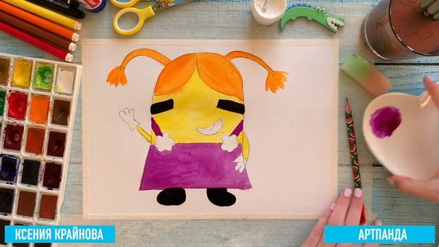 как нарисовать Девочка миньон #drawing #рисование смотреть онлайн