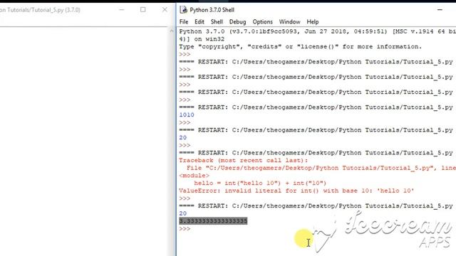 Python Programming Converting Strings, Integers, and Floats Tutorial-5 2019 смотреть онлайн