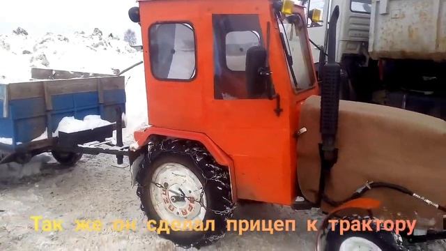 Самодельная кабина к заводскому минитрактору. смотреть онлайн