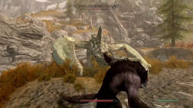 Thalmor and Dragon VS Werewolf смотреть онлайн