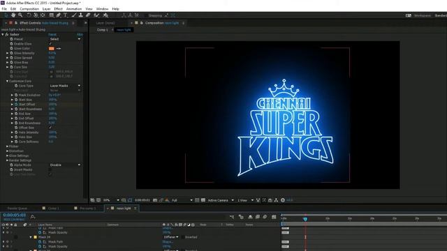 Neon Animation Effect in After Effects Using saber plugin- After Effects Tutorial смотреть онлайн