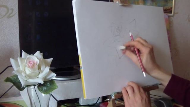 КАК НАРИСОВАТЬ РОЗУ КАРАНДАШОМ ПОЭТАПНО (для начинающих) смотреть онлайн