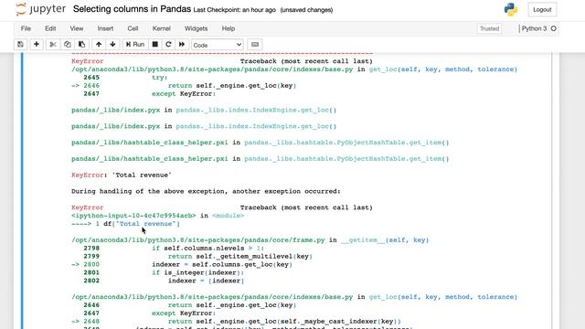 Selecting columns in Pandas Dataframe смотреть онлайн
