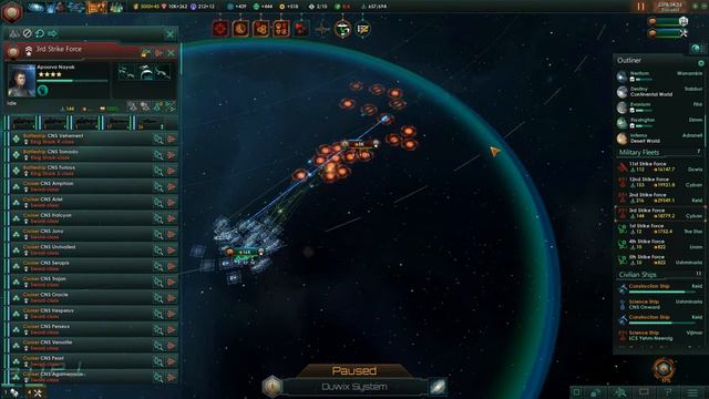 Stellaris space station FTL interdiction (Snare module) in action смотреть онлайн