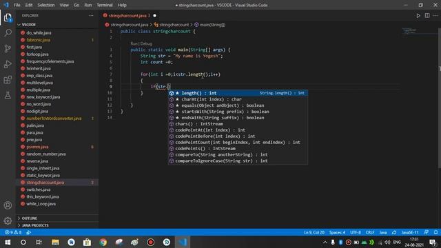 Java Program to count the total number of characters in a string | java tutorial for beginners hind смотреть онлайн
