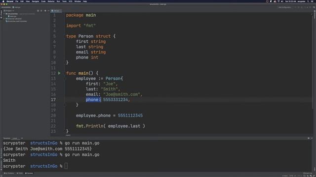 Structs in GoLang смотреть онлайн