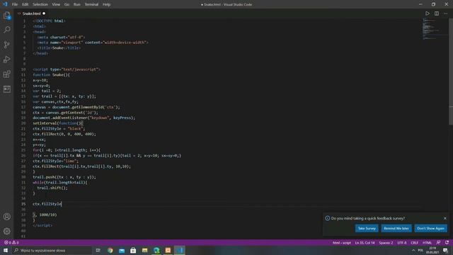 Coding Snake in JavaScript in 5min смотреть онлайн