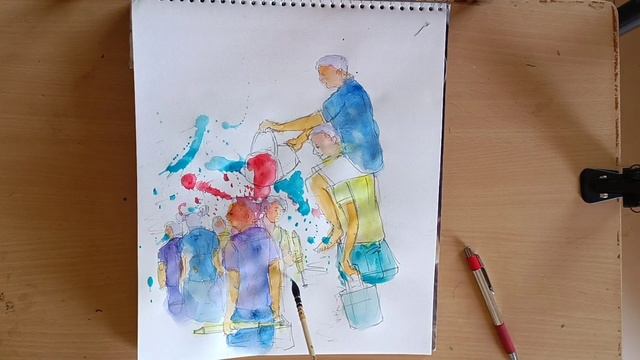 Holi Sketches, HoliDrawing, art,water color drawing, Holiart, Drawing, Holi live art, HoliHoli, смотреть онлайн