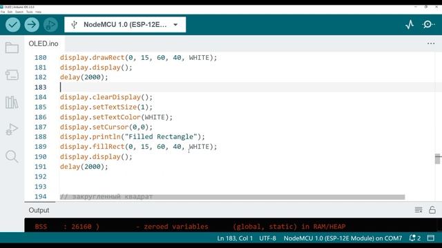 Урок №6. Пишем код для подключения OLED экрана к ESP8266 в среде программирования Arduino IDE. смотреть онлайн