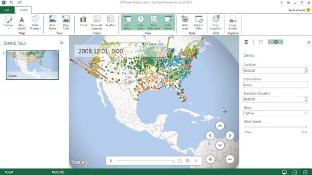 Excel 2013 Geoflow 3D data visualization смотреть онлайн