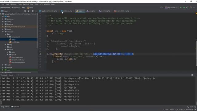 دورة laravel مع pusher : شرح الإتصال بقناة خاصة - الدرس التالت (الجزء التاني) смотреть онлайн