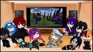 Rainimator characters react to Entity 303 and Dreadlord vs Herobrine By SashaMT Animations part 1