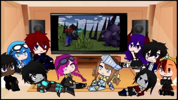 Rainimator characters react to Entity 303 and Dreadlord vs Herobrine By SashaMT Animations part 1