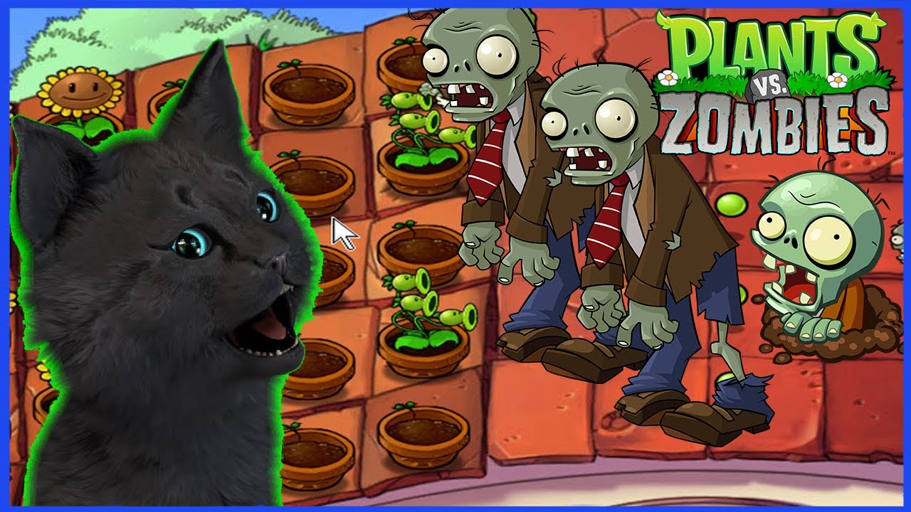 Супер Кот и Растения против зомби #24 ЗОМБИ ЗАБРАЛИСЬ НА КРЫШУ ДОМА 🐱 Plants Vs Zombies #696