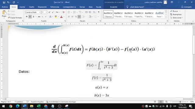 Ejercicio 4 - Teorema De Integración