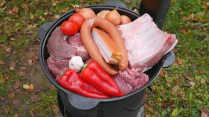 ГУЛЯШ БОГРАЧ В КАЗАНЕ НА КОСТРЕ. ENG SUB.