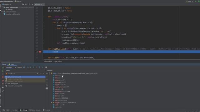 Игра "Сапер" на Python, отмечаем мины на поле. Minesweeper in Python Tkinter смотреть онлайн