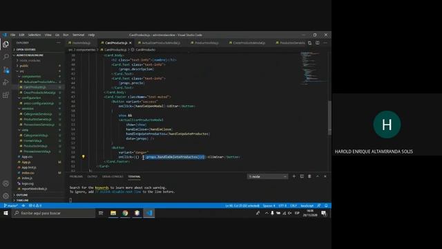 Trabajo final: integración React Js con Java Spring Boot: Servicios Rest / Eliminar / video #4 смотреть онлайн
