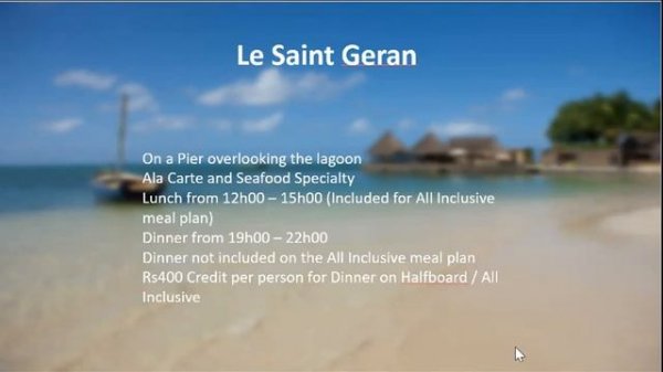 Training: Veranda Paul et Virginie Mauritius