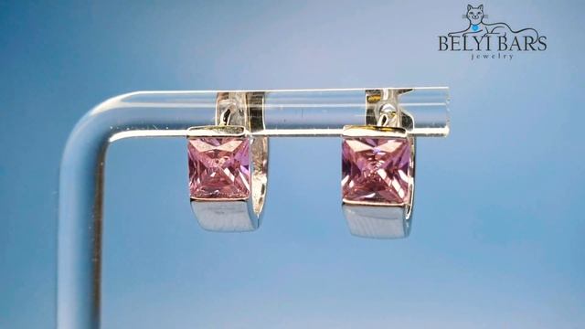 Серьги с розовым цирконом смотреть онлайн