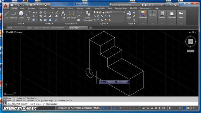 Isometric Drawing on a Flat Plane in AutoCAD смотреть онлайн
