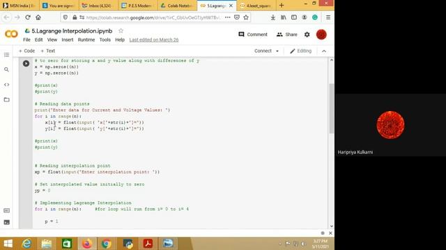 Lagrange's interpolation-python code смотреть онлайн