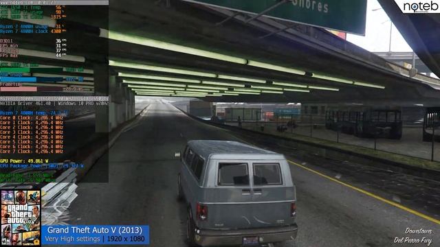 Grand Theft Auto V - Lenovo Legion 5 AMD (2020) benchmark gameplay | GTX 1650 Ti + Ryzen 7 4800H | смотреть онлайн