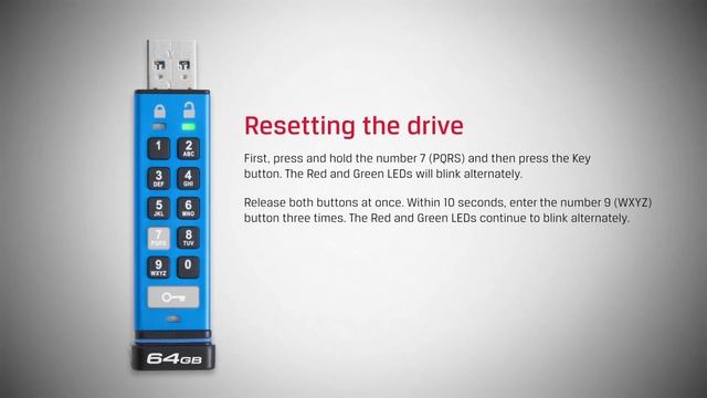 Resetting the drive - Kingston DT2000 смотреть онлайн