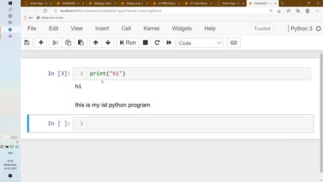 DATA SCIENCE with PYTHON tutorials || Demo - 2 || by Mrs. Sasmitha on 24-02-2021 @7:30AM IST смотреть онлайн
