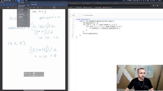 LeetCode 1512 | Number of Good Pairs | Solution Explained (Java + Whiteboard) смотреть онлайн
