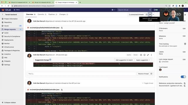 GitLab 14.4 - Custom commit message for batch suggestions смотреть онлайн