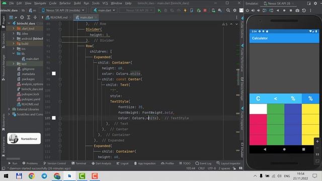 Flutterda Calculator UI yasaymiz. Amaliyot смотреть онлайн